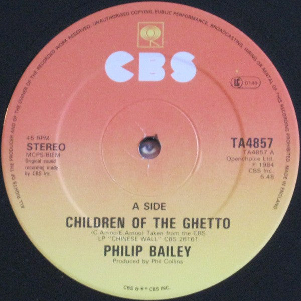 Philip Bailey : Children Of The Ghetto / Photogenic Memory (12")