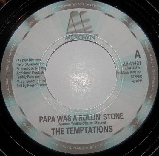 The Temptations : Papa Was A Rollin' Stone   (7", Single)