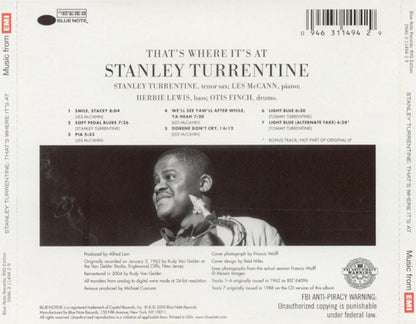 Stanley Turrentine : That's Where It's At (CD, Album, RE, RM)