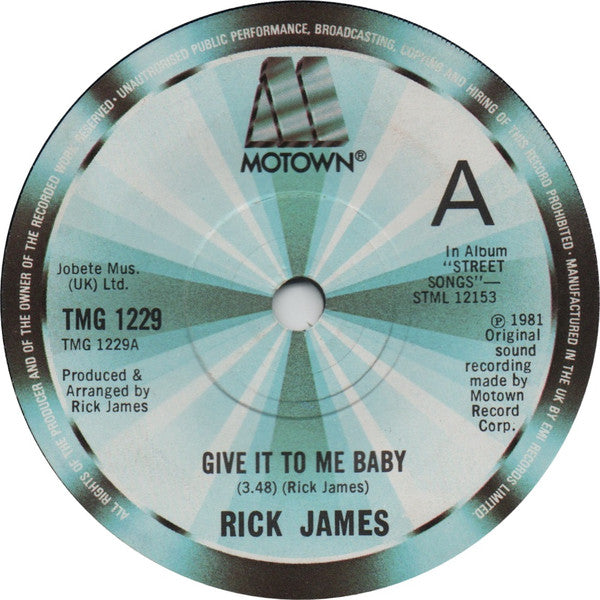 Rick James : Give It To Me Baby (7", Sol)