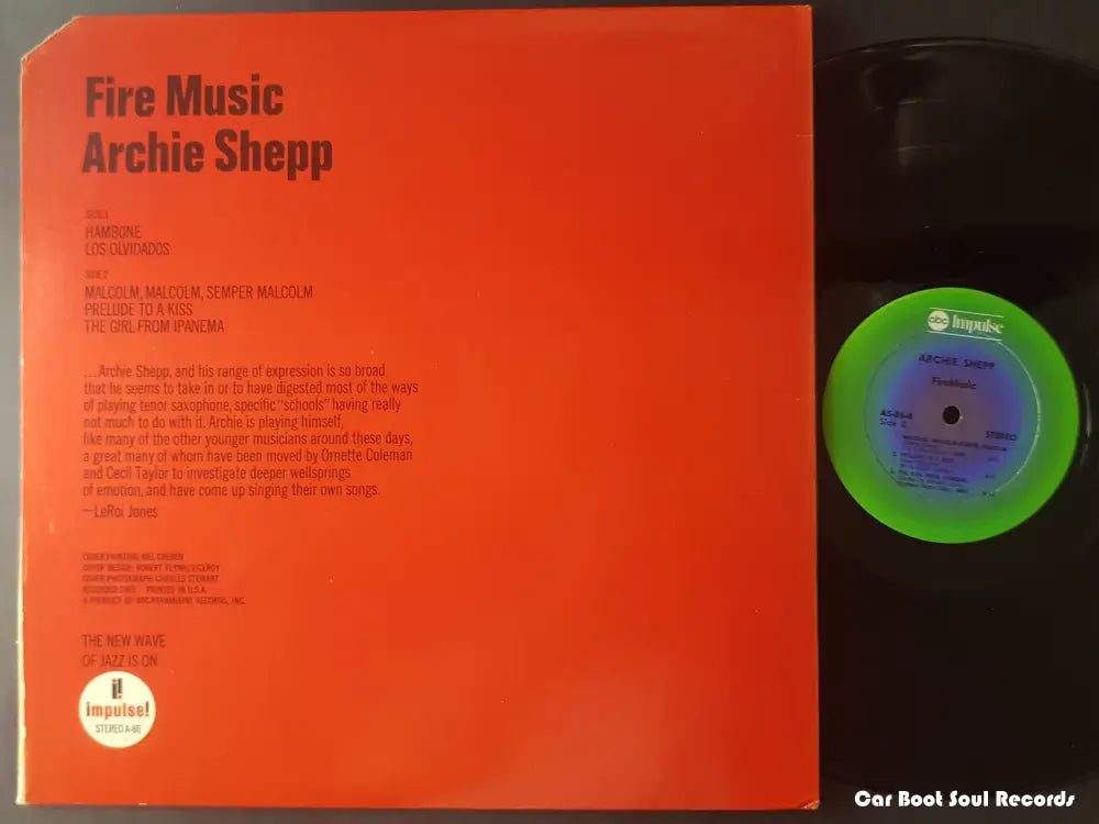 Archie Shepp - Fire Music (Lp Album Re) Us 1975 Vg + Lp