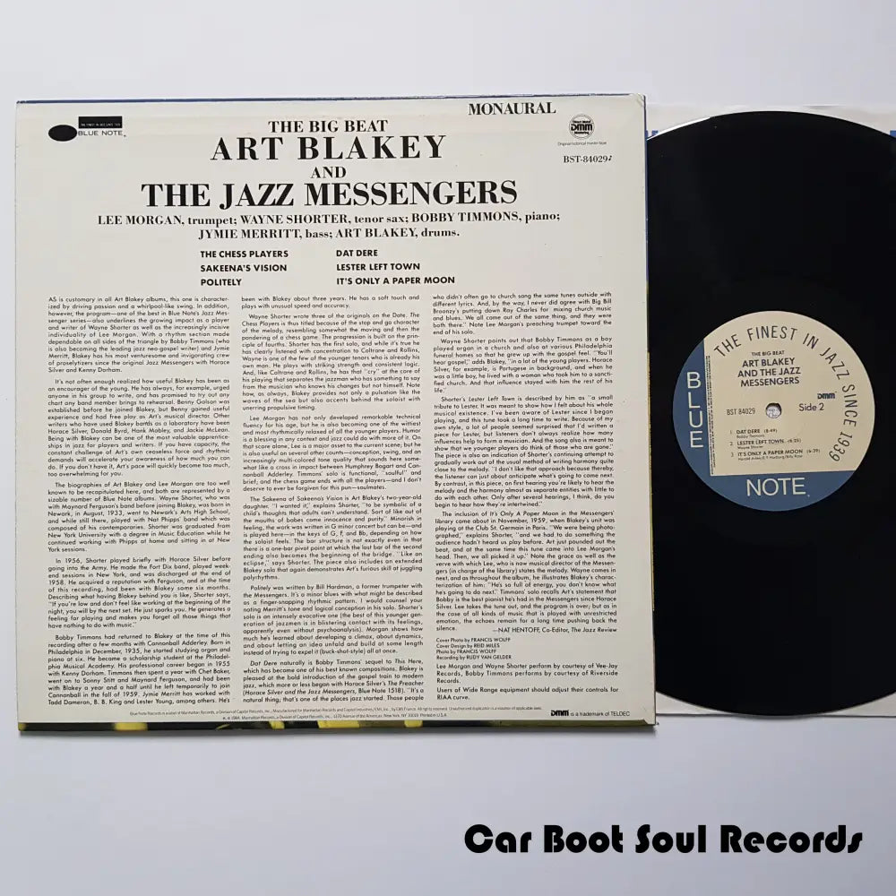 Art Blakey & The Jazz Messengers - Big Beat (Lp Album Re Rm Dmm) Us 1985 Nm Or M- Lp