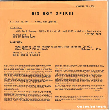 Arthur ’Big Boy’ Spires - Big Boy (7’ Ep Mono) Uk 1966 Nm Or M- 7’