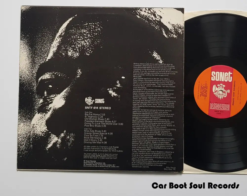 Champion Jack Dupree - The Incredible (Lp Album) Uk 1970 Vg+ Lp