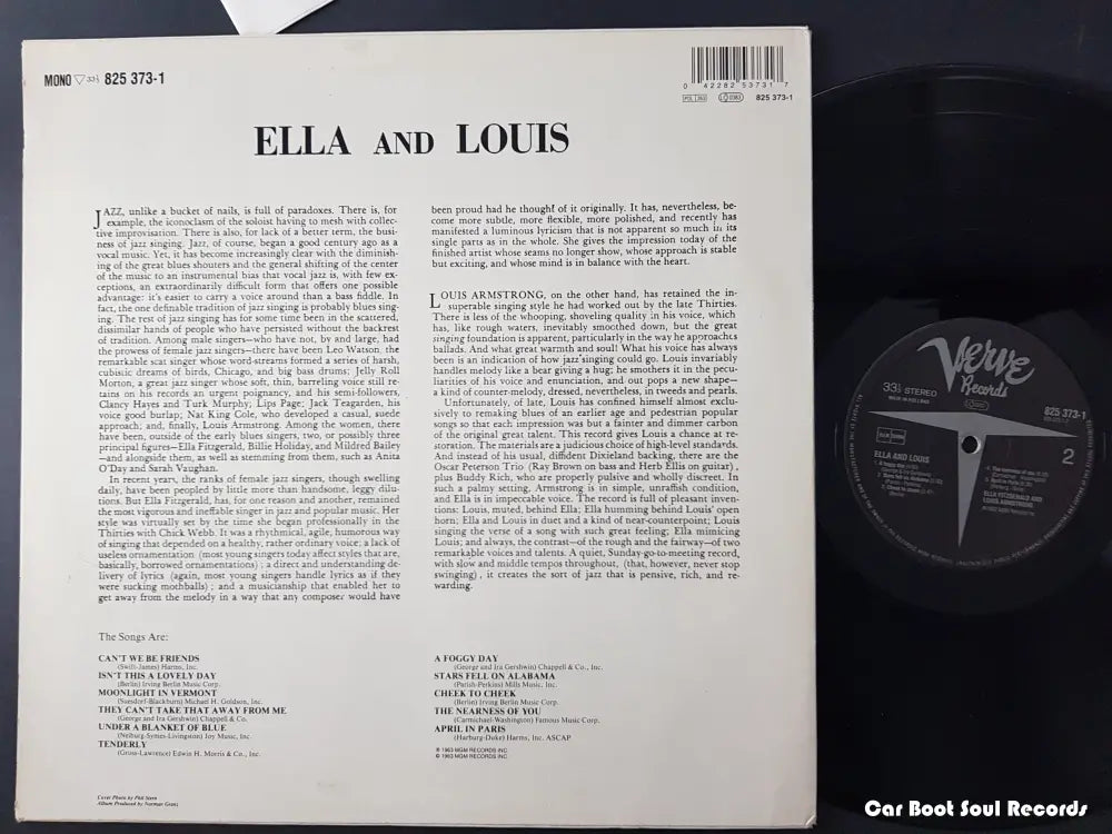 Ella Fitzgerald & Louis Armstrong - And (Lp Album Mono Re) Europe Vg + Lp