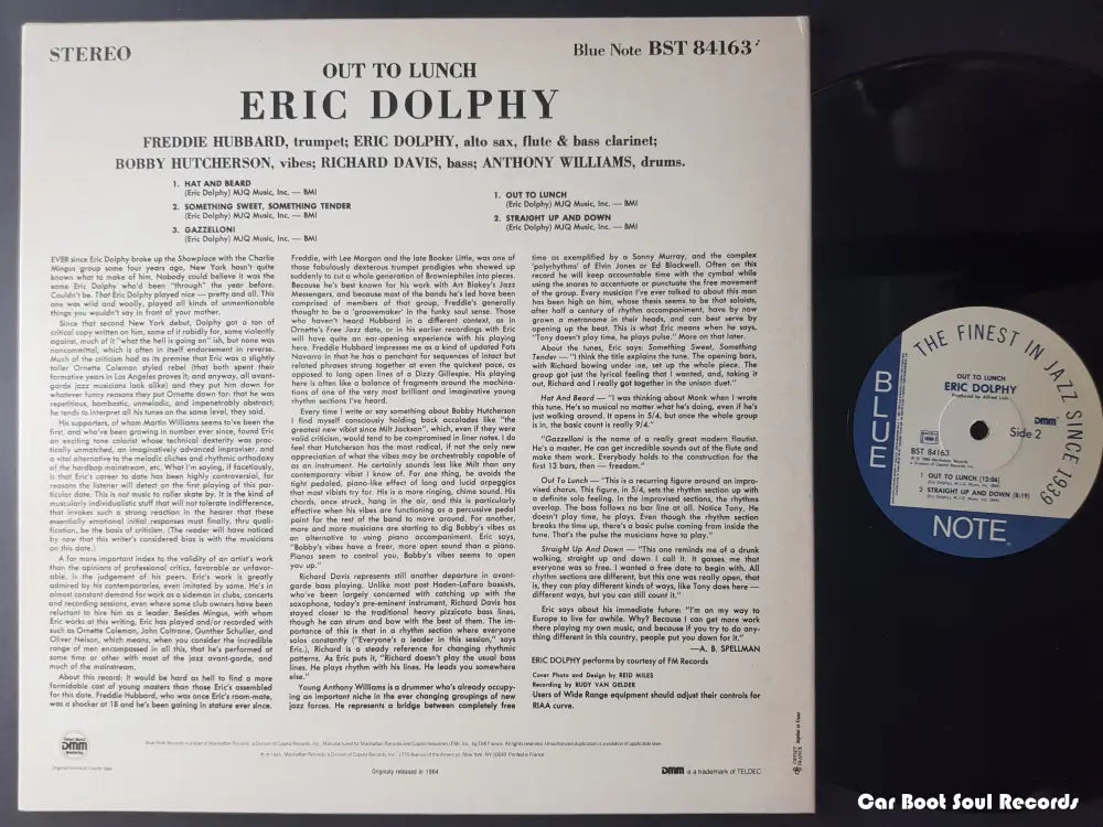 Eric Dolphy - Out To Lunch! (Lp Album Re Rm) France 1985 Nm Or M - Lp