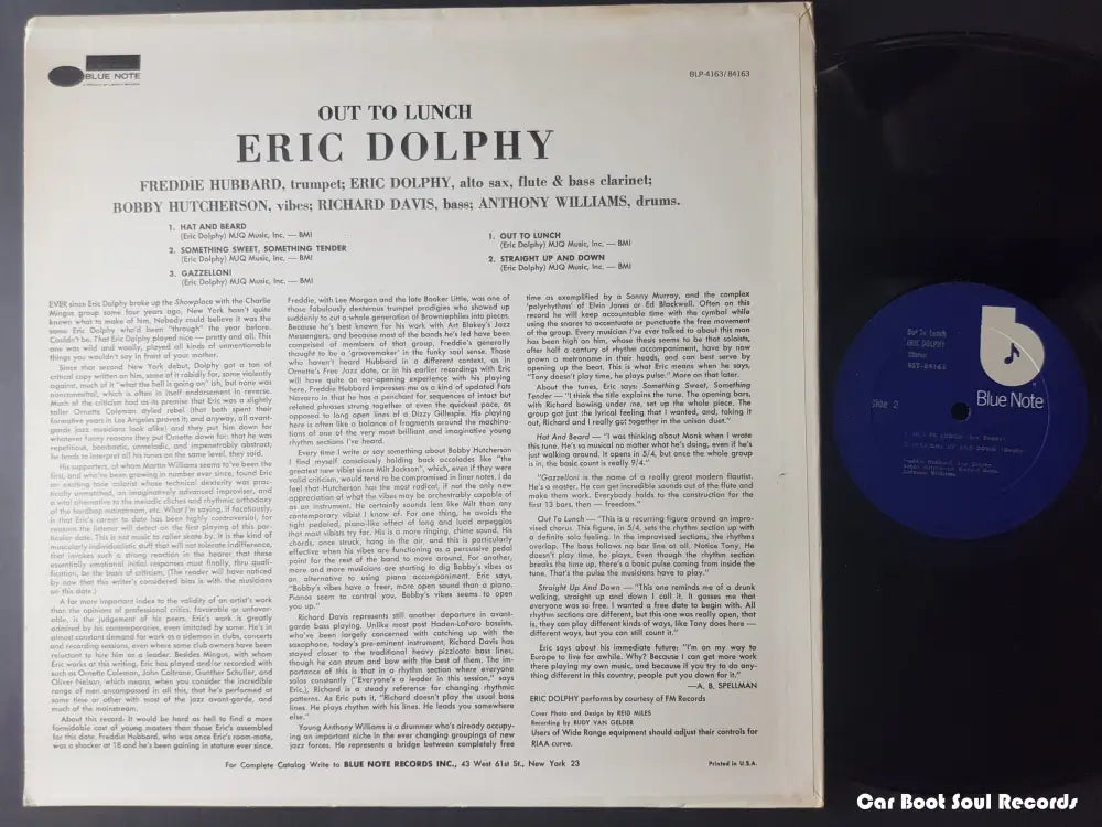 Eric Dolphy - Out To Lunch! (Lp Album Re) Us 1977 Nm Or M - Lp