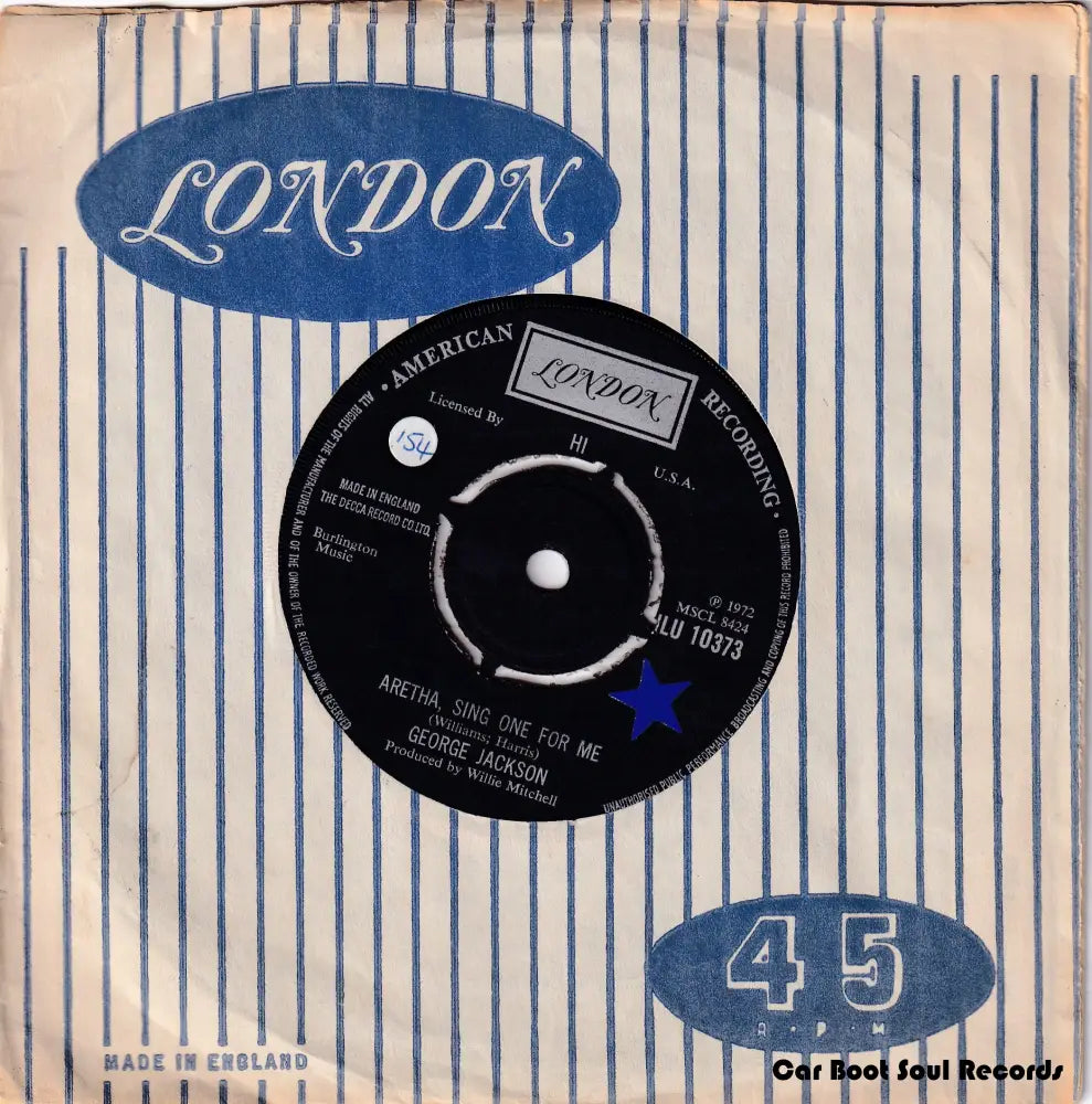 George Jackson - Aretha Sing One For Me / I’m Gonna Wait (7’) Uk 1972 Vg + 7’