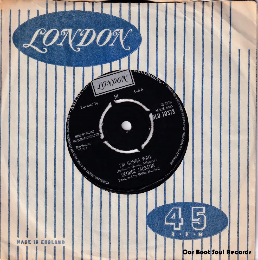 George Jackson - Aretha Sing One For Me / I’m Gonna Wait (7’) Uk 1972 Vg + 7’