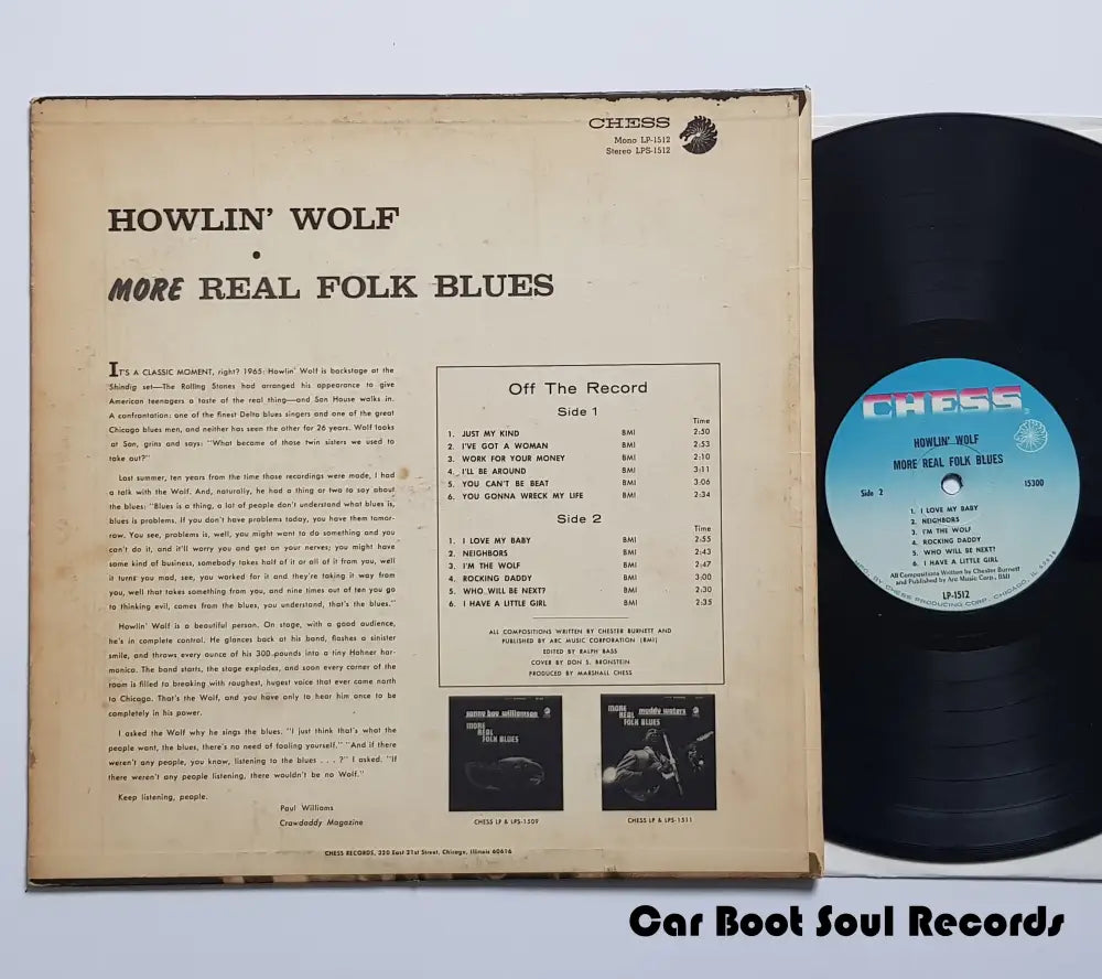 Howlin Wolf - More Real Folk Blues (Lp Album Mono) Us 1967 Vg+ Lp