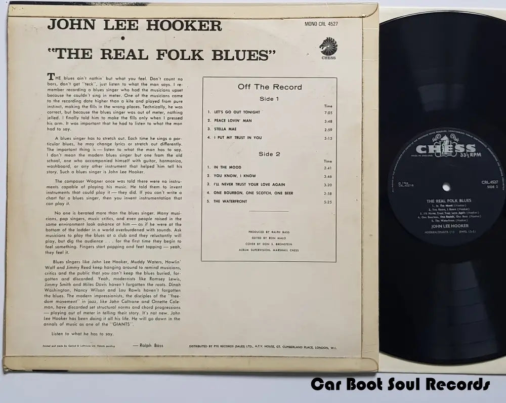 John Lee Hooker - The Real Folk Blues (Lp Album Mono) Uk 1966 Vg+ Lp