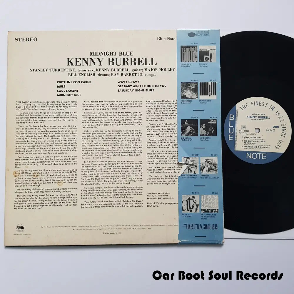 Kenny Burrell - Midnight Blue (Lp Album Re Rm Aud) France 1985 Nm Or M- Lp