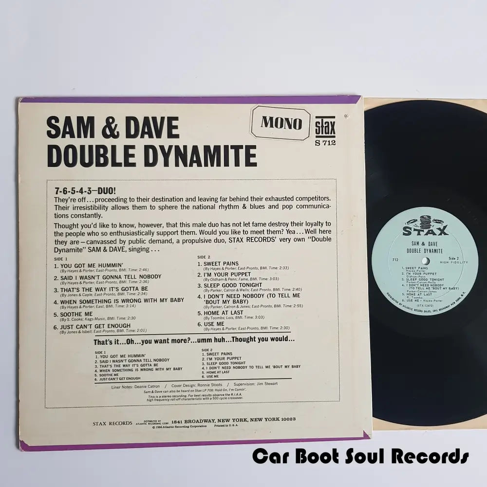 Sam & Dave - Double Dynamite (Lp Album Mono) Us 1966 Vg+ Lp