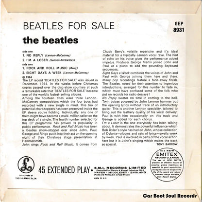 The Beatles - For Sale (7’ Ep Mono Re) Uk 1981 Nm Or M - 7’