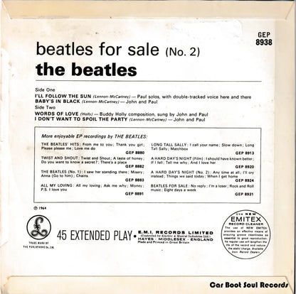 The Beatles - For Sale (No. 2) (7’ Ep Mono Pus) Uk Nm Or M - 7’