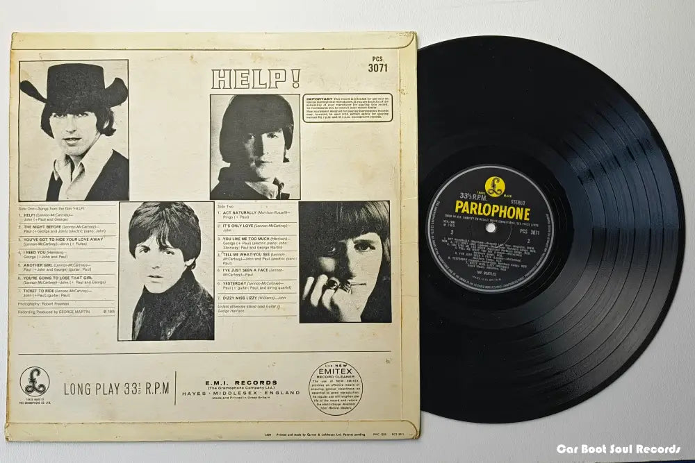 The Beatles - Help! (Lp Album Kt) Uk 1965 Vg + Lp