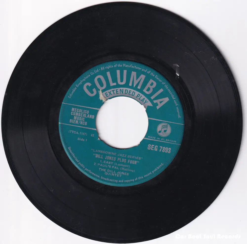 The Dill Jones Quintet - Plus Four (7’ Ep) Uk 1959 Vg + 7’