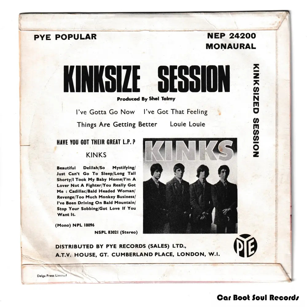 The Kinks - Kinksize Session (7’ Ep Mono) Uk 1964 Vg + 7’