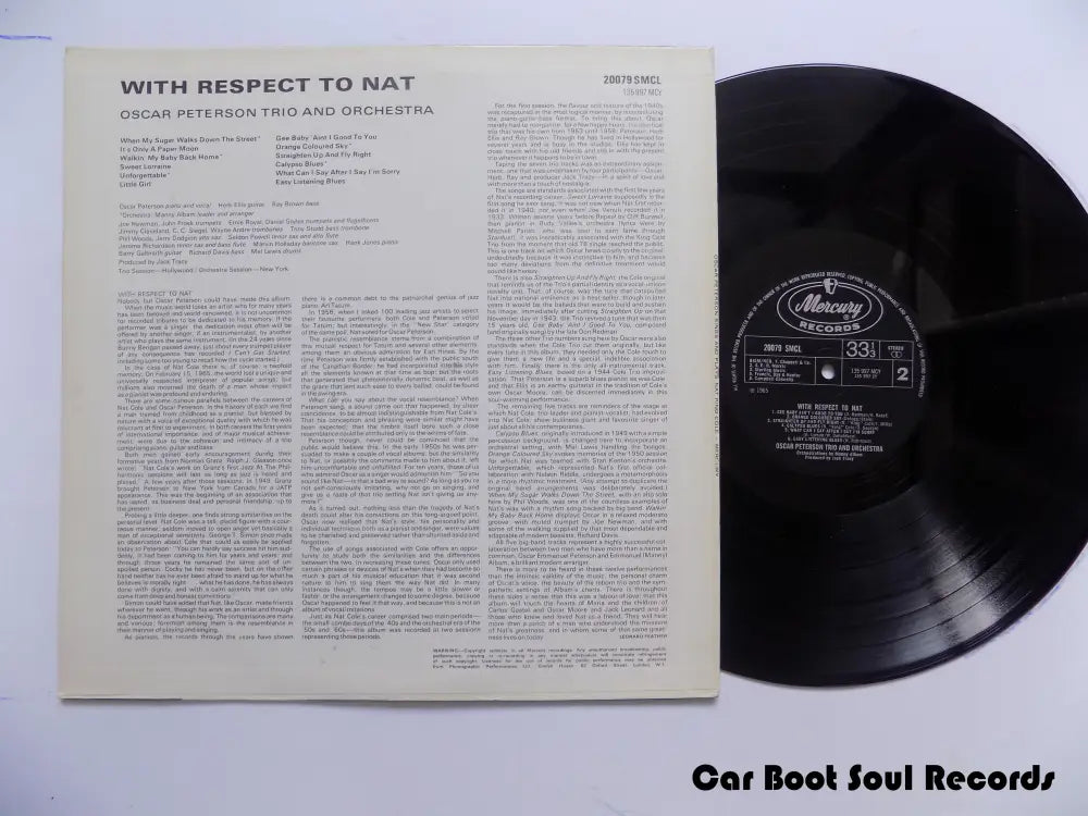 The Oscar Peterson Trio & And His Orchestra - With Respect To Nat Sings And Plays King Cole (Lp) Uk