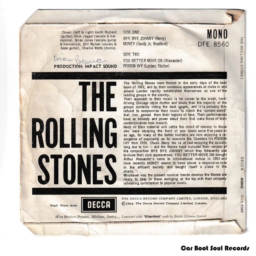 The Rolling Stones - (7’ Ep Mono) Uk 1964 Vg 7’