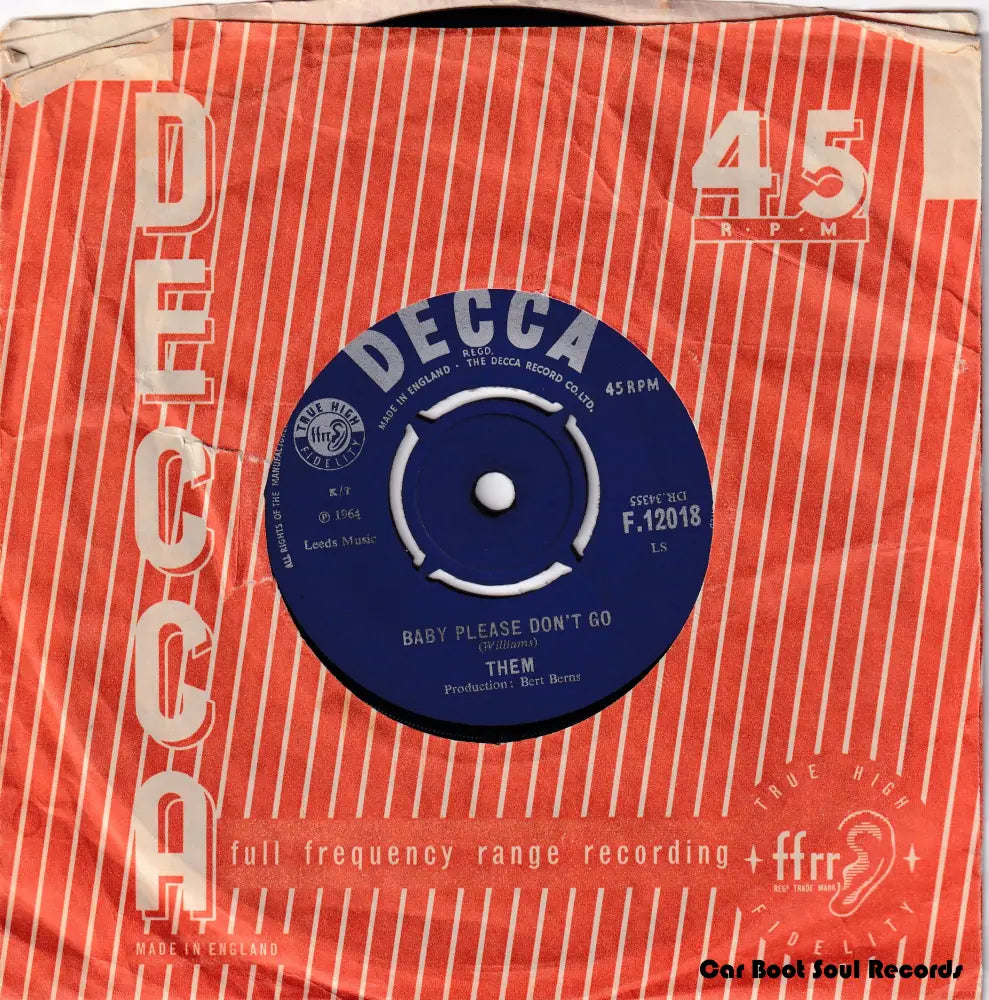 Them - Baby Please Don’t Go (7’ Single Mono) Uk 1964 Vg + 7’