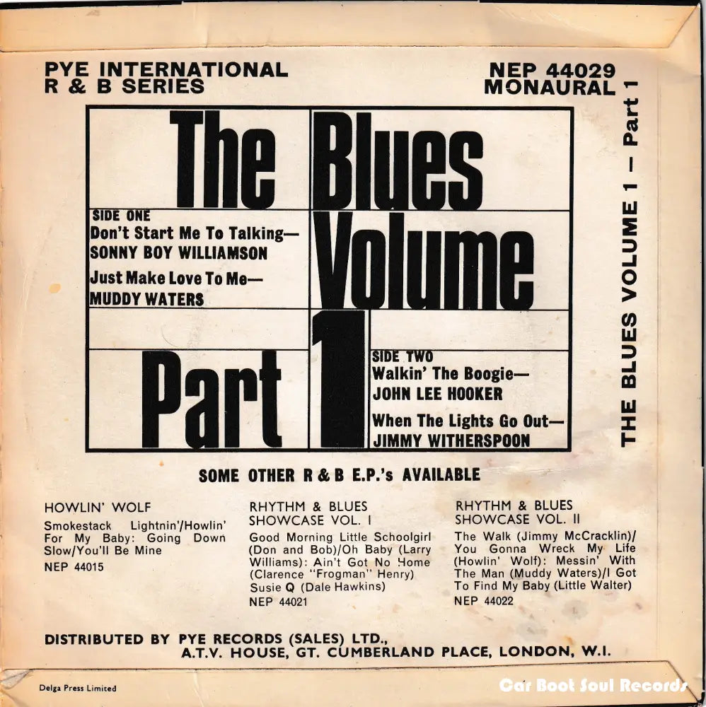 Various - The Blues Volume 1 Part (7’ Ep) Uk 1964 Vg + 7’