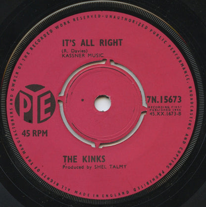 The Kinks : You Really Got Me (7", Single, 4-P)