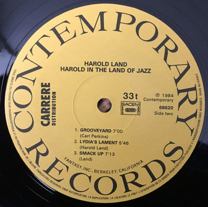 Harold Land : Harold In The Land Of Jazz (LP, Album, RE)