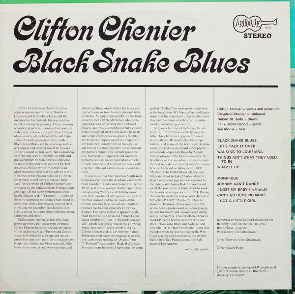 Clifton Chenier : Black Snake Blues (LP, Album)