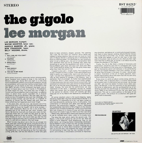 Lee Morgan : The Gigolo (LP, Album, RE)