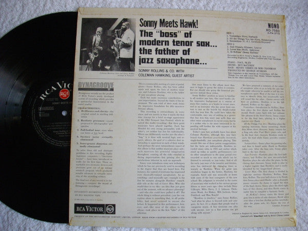 Sonny Rollins, Coleman Hawkins : Sonny Meets Hawk! (LP, Album, Mono)