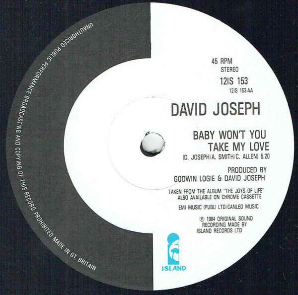 David Joseph : Joys Of Life (12", Single)