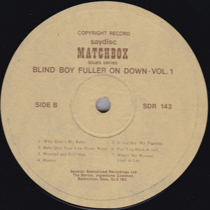 Blind Boy Fuller : On Down - Vol. 1 (LP, Comp)