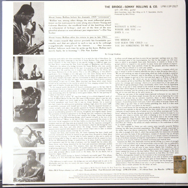 Sonny Rollins : The Bridge (LP, Album, RE, 180)