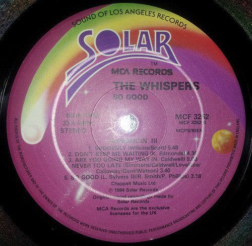 The Whispers : So Good (LP, Album)