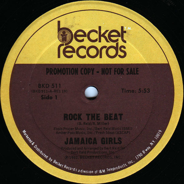 Jamaica Girls : Rock The Beat (12", Single, Promo)