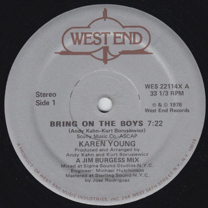 Karen Young : Bring On The Boys (12", Single)