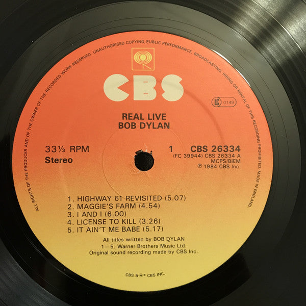 Bob Dylan : Real Live (LP, Album)