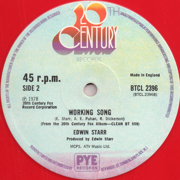 Edwin Starr : Contact / Working Song (12", Ltd, Pin)