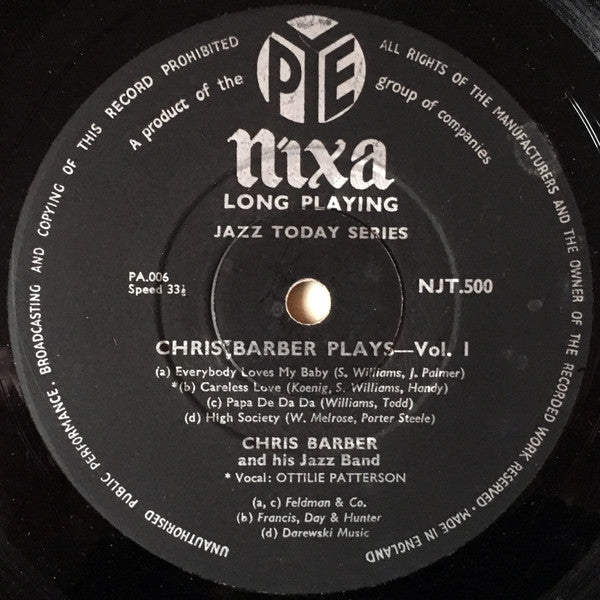 Chris Barber's Jazz Band : Chris Barber Plays  (10")