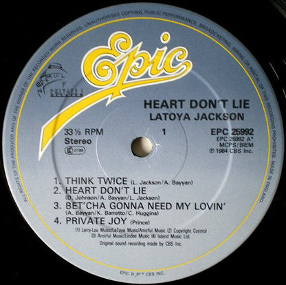 La Toya Jackson : Heart Don't Lie (LP, Album)