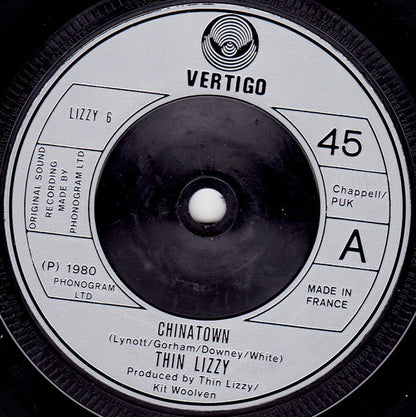 Thin Lizzy : Chinatown (7", Single, Whi)