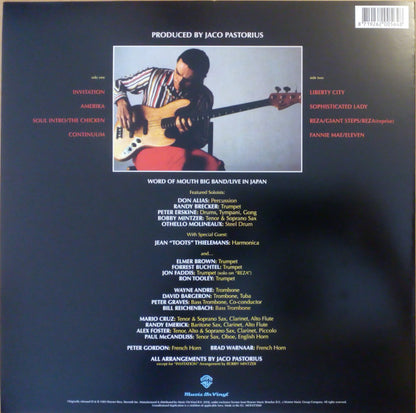 Jaco Pastorius : Invitation (LP, Album, RE, 180)