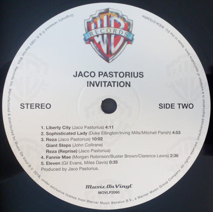 Jaco Pastorius : Invitation (LP, Album, RE, 180)