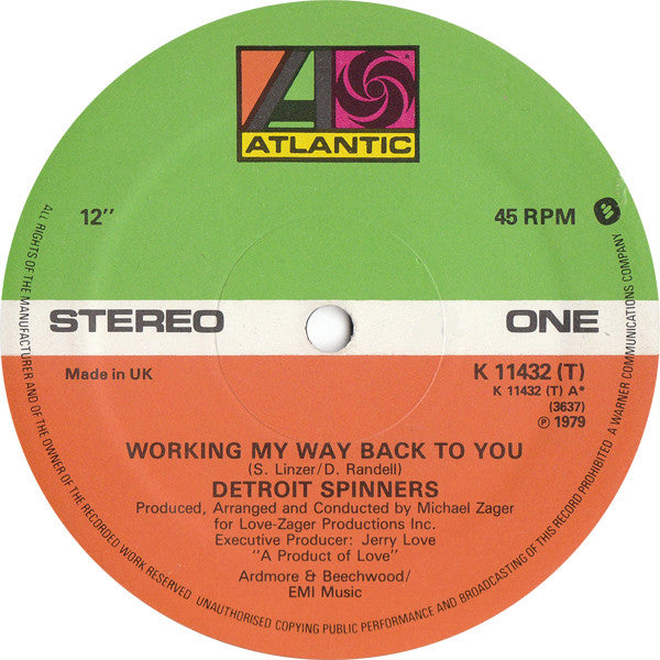 Spinners : Working My Way Back To You (12", Single)