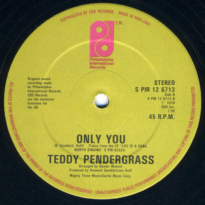 Teddy Pendergrass : Close The Door / Only You (12", Single, Ltd)