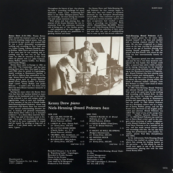 Kenny Drew & Niels-Henning Ørsted Pedersen : Duo 2 (LP, Album)