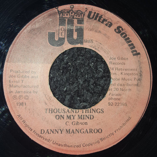 Danny Mangaroo : Thousand Things On My Mind (7", Red)