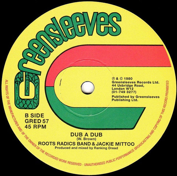 Ranking Dread / The Roots Radics & Jackie Mittoo : Love A Dub / Dub A Dub (12", RE)