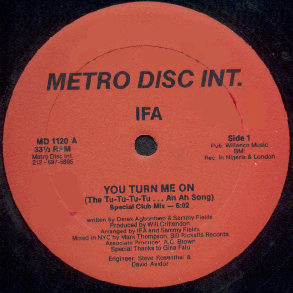 IFA (3) : You Turn Me On (The Tu-Tu-Tu-Tu... Ah Ah Song) (12")